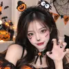 Diadema de Cabeza de Bruja Demonio Cruzada Accesorio para Festival de Cabeza de Calabaza Diadema de Halloween Ambiente de Fiesta Pinza para el Pelo de Sombrero Mágico