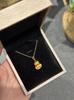 Pequeño Fugua ~ collar de calabaza dorada con colgante de diamante cadena larga para suéter nueva colección otoño e invierno accesorios para mujer