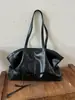 Bolsa Tote de Couro Macio Simples Retrô para Comércio Exterior Feminina Outono Grande Capacidade Maillard Uso Diário Ombro Único Sob o Braço