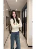 Suéter de Punto Trenzado de Manga Larga para Mujer, Ropa Interior de Invierno, Se Puede Usar por Fuera, Suéter de Punto Pullover, Corte Ajustado, Favorecedor, Top Básico, Sencillo y Versátil