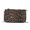 2026 Bolsa Tendência Estampa de Leopardo Ombro Único Personalidade Novo Estilo Moda Feminina Corrente Cool Elegante Bolsa Quadrada Pequena