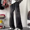 Jeans Boca de Sino Forrado com Lã Novo 2026 para Homens, Estilo Casual Solto de Perna Reta Outono/Inverno, Calças Casuais High Street Americanas Novas 2006