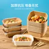 Caja de Almuerzo Rectangular de Papel Kraft de 1000ml, Caja de Comida Desechable, Caja de Embalaje para Comida Rápida para Llevar, Apta para Microondas