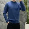 Suéter de Otoño 2024 Nuevo de Cuello Alto Casual Color Sólido Ropa Exterior Suéter Fino de Imitación Tencel Camisa Base de Punto