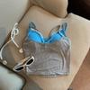 Tiro Real Precio Real Camisola Falsa de Dos Piezas para Mujer con Almohadillas en el Pecho y Top de Tubo Básico con Espalda Bonita