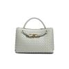 Bolsa Feminina Horizontal de Luxo Leve e Alta Qualidade, Bolsa Tote de Mão Totalmente Tecida à Mão, Bolsa Transversal de Ombro para o Dia a Dia, Bolsa Quadrada Pequena