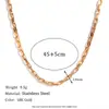 Europeu e Americano Simples Personalizado Liso Corrente Corrente de Cintura Conjunto Joias Aço Inoxidável Banhado a Ouro 18K Corrente de Caixa Longa Colar Pulseira para Mulheres