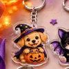 Chaveiro acrílico 2D plano de Halloween transfronteiriço com designs de animais de desenho animado, abóbora, fantasma e monstro