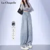 Jeans Scimitar de Color Claro para Mujer, Tendencia Versátil Primavera y Otoño 2025, Nuevo Estilo, Pantalones de Pierna Ancha Banana Sickle Altos Extendido
