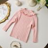 Ropa de Punto para Niña 2025 Otoño e Invierno Suave Camiseta Base Top Estilo Princesa para Bebé Niña Dulce Sencillo Tejido de Punto Moderno
