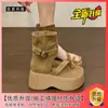 Botas transpirables súper calientes, súper bonitas, botas de corte ancho, botines, botas de mujer, nuevo estilo verano 2026, suela gruesa, que aumentan la altura, sandalias romanas