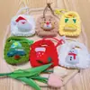 Linda Caricatura de Mini Billetera de Punto Llavero Tejido Navideño Hecho a Mano Accesorios Venta al por Mayor Bolsa Creativa de Almacenamiento