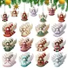 Conjunto de 24 Enfeites de Anjo de Natal, Decorações de Árvore Temáticas de Natal, Presente Perfeito de Feriado e Decoração Pendente para Festa