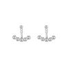 Pendientes de plata de ley S999 con forma de banco cuadrado y cuentas redondas para mujer, dos pendientes sencillos, elegantes y versátiles, con colgante trasero.