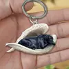 Llavero de impresión UV transfronterizo nuevo, colgante para llave de coche, acrílico, creativo, lindo, perro, animal, llavero