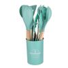 Spot Juego de Utensilios de Cocina de Silicona 750g Juego de 12 Piezas Utensilios de Cocina con Mango de Madera Espátula Antiadherente Herramientas de Cocina Juego de Cocina