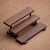 Estantería de almacenamiento tipo escalera de nogal de fábrica Estante para tetera y tazas de té de tronco hecho a mano Estante de exhibición de juego de té retro pequeño