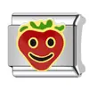 Pulseira Módulo Cereja Italiana Popular de Aço Titânio Transfronteiriça Fruta Aço Inoxidável Joia de Morango Feita à Mão Pulseira Criativa