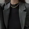 Collar Corto para Mujer Ins Trendy Elegante Estilo Frío Cadena Lisa Hip-Hop Simple Versátil Cadena Clavicular para Hombre Estilo Coreano Cadena para Suéter