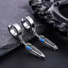 Aretes de Acero de Titanio para Hombres, Pinzas para Orejas con Borla y Cono Estilo Punk para Mujeres, Aros para Orejas Unisex sin Perforación, Accesorios para Orejas de Acero Inoxidable de Moda