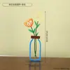 Ornamento de vaso de arte em ferro estilo nórdico com flores tridimensionais vazadas, artesanato em metal para decoração e ambiente doméstico
