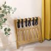 Estante para equipaje B&B Hotel, Color natural, Versión engrosada, Estante de almacenamiento plegable de bambú para el hogar, Estante de almacenamiento para dormitorio
