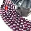 Granate de Mozambique Cuentas Redondas Pulsera de Ágata Accesorios con Cuentas Garnet Rojo Vino Calcedonia Joyería DIY Cuentas Sueltas