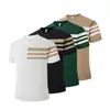 Suéter redondo de manga corta simple y versátil para hombre, camiseta interior de punto, nueva camiseta fina de media manga para hombre primavera 2025