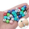 Accesorios DIY con dados de colores con agujero, cuentas sueltas, cuentas hechas a mano, material para collares, pulseras, accesorios para el cabello