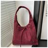Bolsa Tote de Grande Capacidade Splicing Feminina 2025 Nova Primavera Vintage Laço Fosco Ombro Bolsa Tote Bolsa de Axila