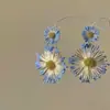 [Mar Azul] Pendientes de Girasol Estilo Vacaciones en la Playa para Mujer, Accesorios Elegantes y Exagerados para Sesión de Fotos