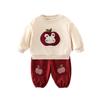 Sudadera de Conejo para Niñas 2025 Nuevo Otoño Elegante Sudadera con Parche Estilo Coreano para Niños Pantalones Deportivos de Manzana Modernos