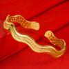 Banhado a vácuo ouro 24k pulseira de onda Tailândia Mianmar ouro água pulseira corrugada pulseira para presente de namorada