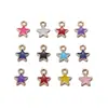 Colgantes de Estrella Coloridos en Colores Macaron, Dijes de Estrella de Cinco Puntas Esmaltados, Accesorios Hechos a Mano para Pulseras y Collares DIY