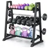 Estante para mancuernas de equipo de fitness para interiores exclusivo transfronterizo de Amazon, estante de almacenamiento de tres niveles para pesas y mancuernas, engrosado y reforzado