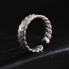 Nuevo Anillo de Espiga de Trigo Plateada Tailandesa de Chiba para Hombres y Mujeres Moda de Tendencia Anillo Abierto Retro Simple Joyería de Alta Gama
