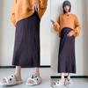 Ropa de Maternidad Moda Otoño e Invierno Falda de Punto Ajustada a la Cadera para Mujeres Embarazadas de Longitud Media con Abertura Falda Recta de Cintura Alta