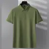 Camisa polo masculina de verão lisa, de manga curta, com colarinho, adequada para uso business casual, disponível em várias cores, resistente a rugas e versátil