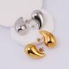 Aretes Colgantes de Venta Caliente Transfronteriza Acero Inoxidable Finamente Pulido Aretes Huecos Acero Titanio Chapado en Oro de 18K Hebilla para la Oreja Joyería para la Oreja