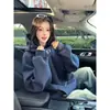 Sudadera con patchwork bordado en blanco y gris, cuello semi-alto, para hombre y mujer, nueva de otoño 2026, estilo americano, chaqueta con capucha rígida de alta resistencia