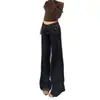 Jeans Americanos de Cintura Doble Micro-Campana para Mujer 2026 Nueva Llegada Nicho Adelgazantes Versátiles Pantalones de Pierna Recta de Tiro Bajo
