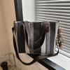 Bolsa de lona rayada 2024 nueva bolsa de lona de gran capacidad bolsa tote de hombro sencilla y moderna para ir al trabajo