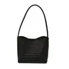 Bolso de cubo tejido en relieve estilo coreano para mujer, nuevo de verano 2026, bolso versátil para hombro y cruzado para el día a día