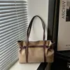 Bolsa Tote Veludo Grande Capacidade Estilo Novo 2026 Casual Retro Europeu Transfronteiriça para Trabalho Diário Ombro Único de Mão