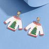 Nuevo regalo de Navidad: lindos pendientes de suéter navideño con dibujos animados de aleación goteando.