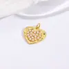Colar com Pingente de Coração Exagerado Estilo Europeu e Americano Colar Pingente Cobre Banhado 18K Pérola Artificial Coração de Pêssego Pingente de Joias DIY Acessórios