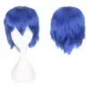 Peluca Cosplay de Anime con Estilo Harajuku Colorido para Hombres, Cabello Corto Europeo y Americano con Diseño Anti-Volteo