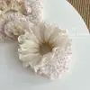 Seersucker floral doble capa plisado encaje anillo para el pelo de intestino grueso femenino pelo coleta baja banda elástica bola cuerda para el pelo accesorios para el pelo