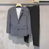 Chaqueta de traje casual para hombre, suelta, ruoshuai, chaqueta de traje pequeña de una pieza, primavera y otoño, de negocios, guapo, estilo coreano