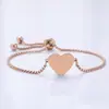 Pulseira de Aço Inoxidável em Formato de Coração em Estoque, Pulseira de Corrente de Pérolas Transfronteiriça Europeia e Americana, Material em Branco, Pulseira para Presente de Feriado Atacado